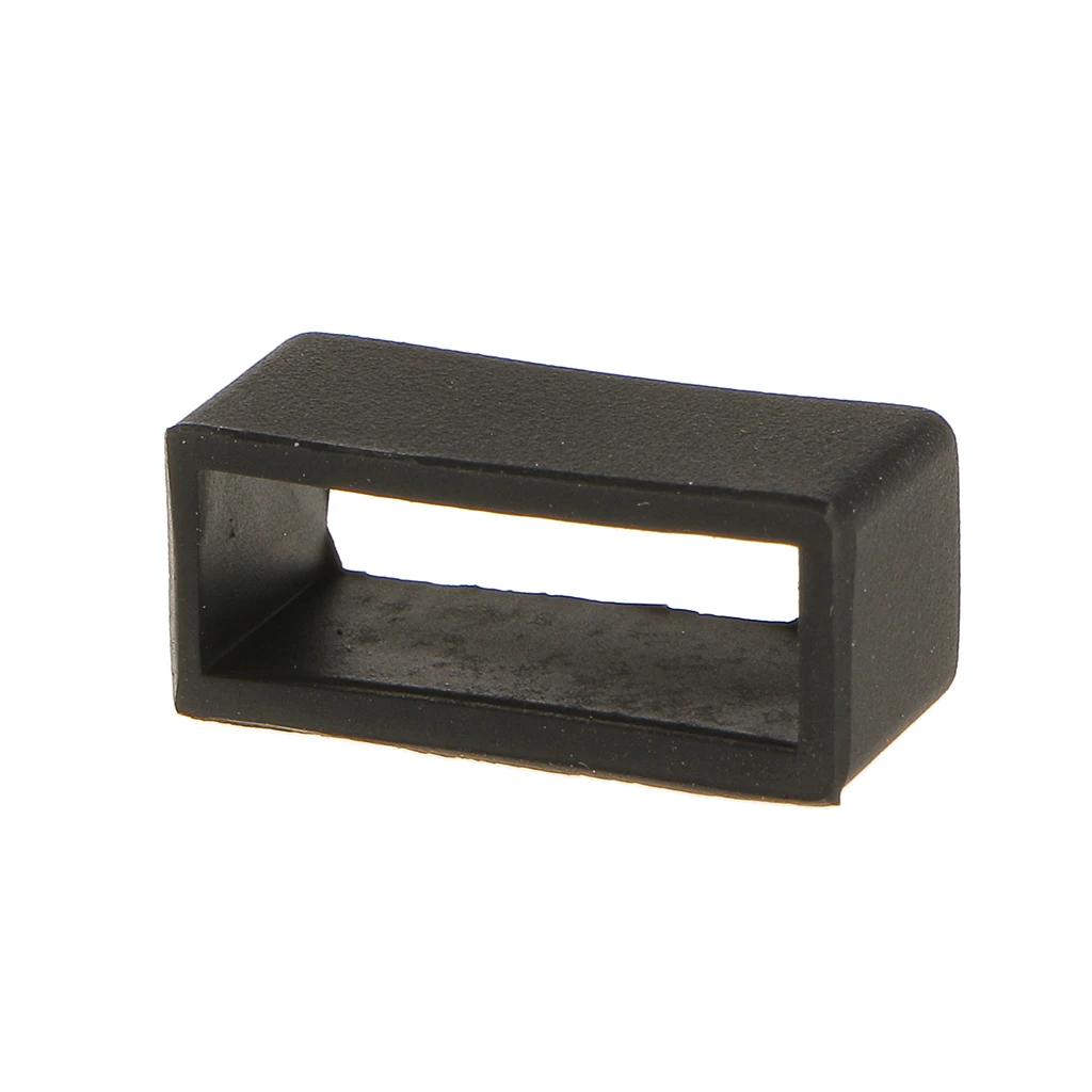 10Pcs Black Rubber Replacement Keeper Loops Watch Band Strap End Holder 20mm