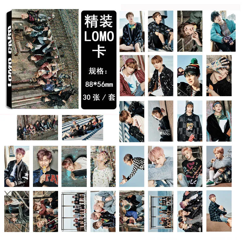 30 шт./компл. Kpop Bangtan мальчиков плакат карта душа PERSONA мальчик с LUV ломо карты открытки украшения картина веер подарок - Цвет: 4