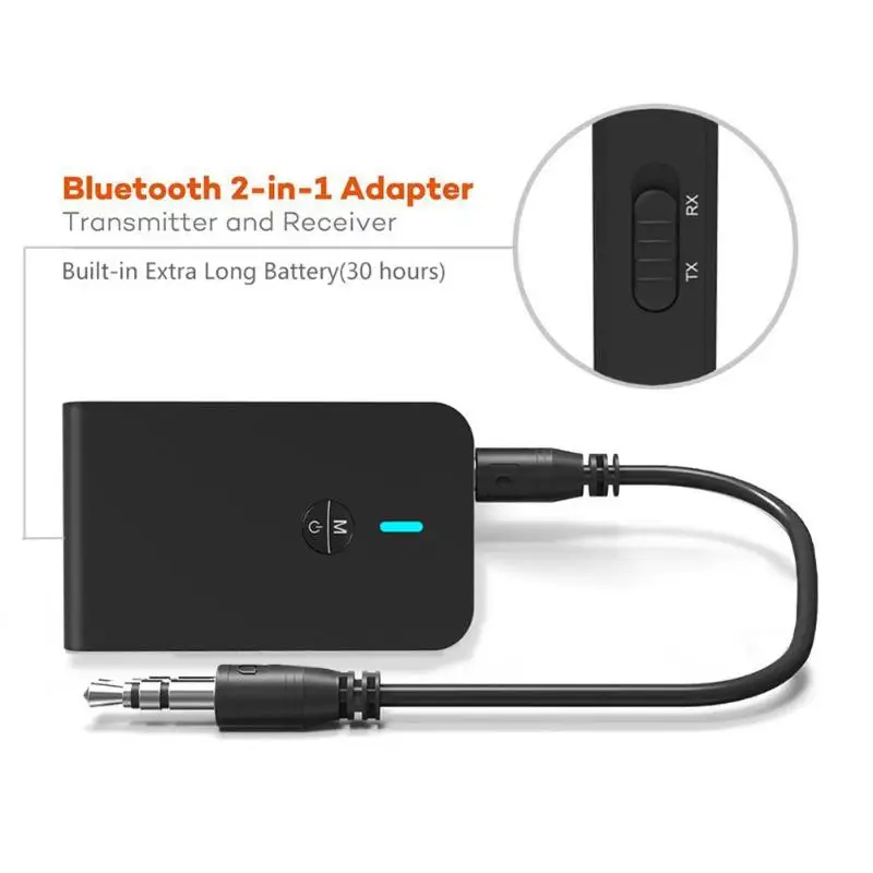 Передатчик и приемник Bluetooth 5 0 2 в 1 беспроводной аудио адаптер APTX с низкой
