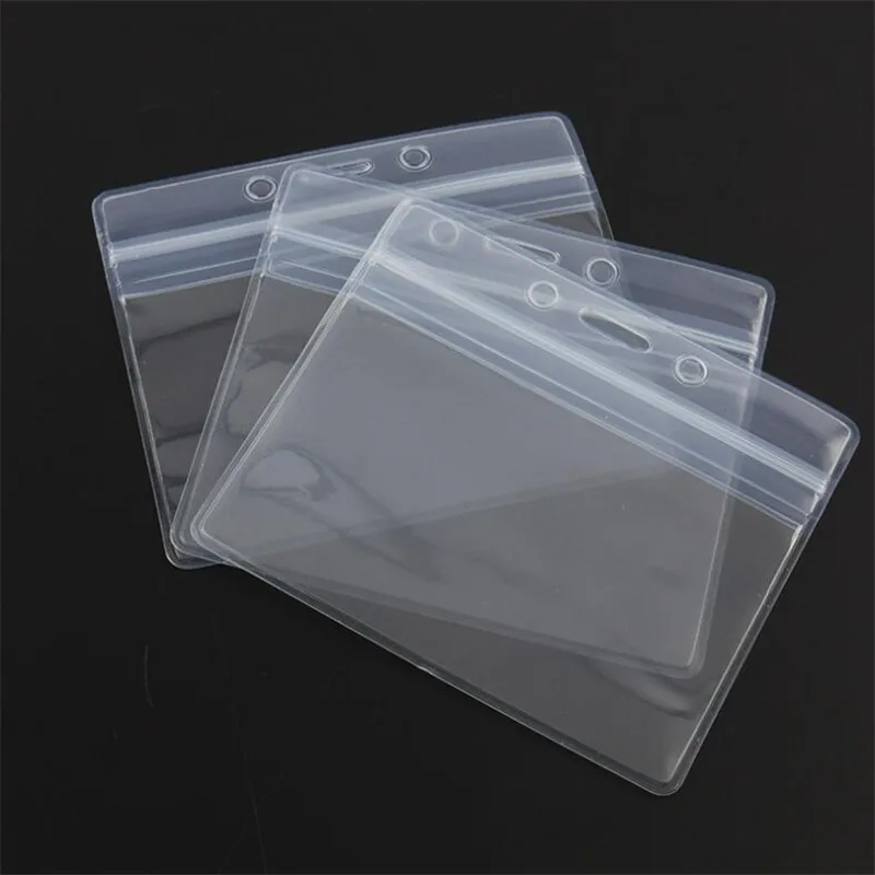 10Pcs/lot Vertical Transparent Vinyl Plastic Clears ID Card Bag Case Badge Holder Accessories Vertical ID Card Badge Holders 4