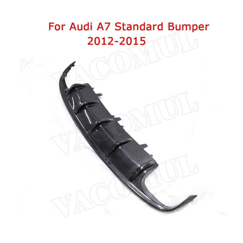 Для A7 углеродного волокна задний бампер для губ Диффузор спойлер для Audi A7 S7 Sline Sport 2012- автомобильный Стайлинг - Цвет: For Standard 12-15