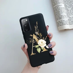 Adorable Silicone Letter Design Phone Case Cover for S20 Fan Edition (Black-A)