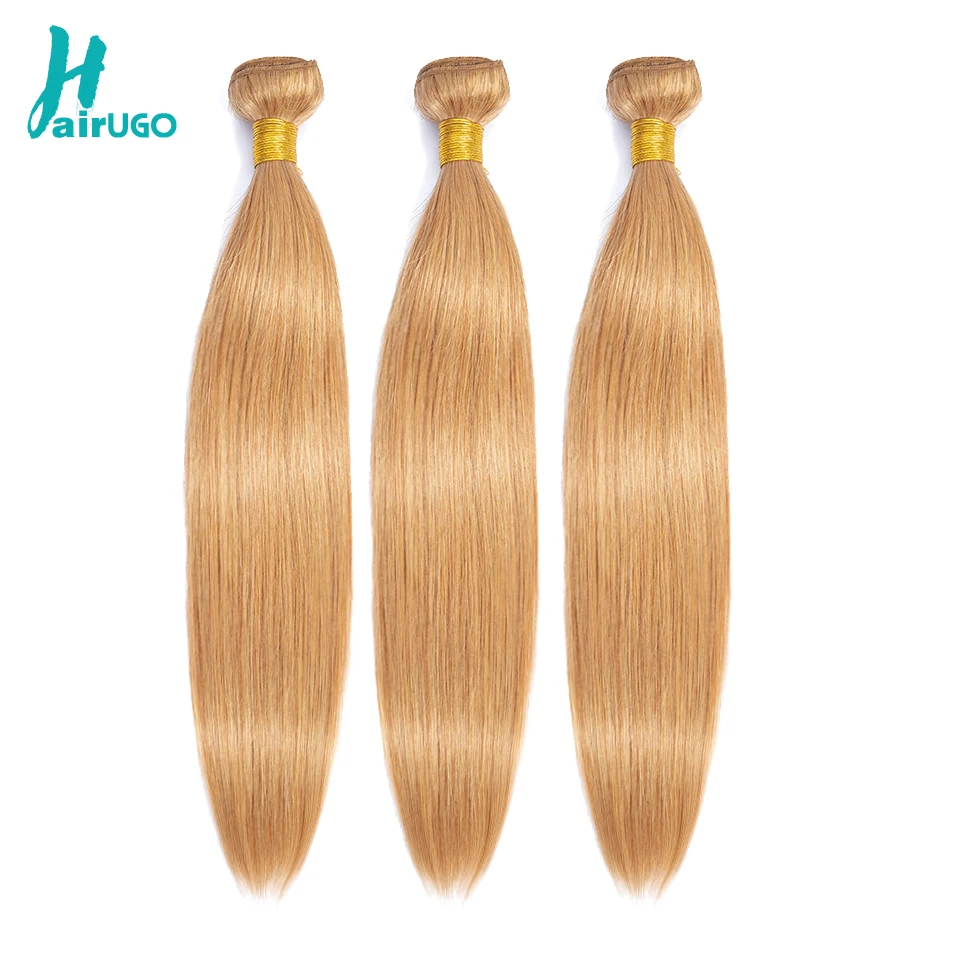 HairUGo перуанские прямые пучки волос медовый блонд 99J бордовый Омбре человеческие