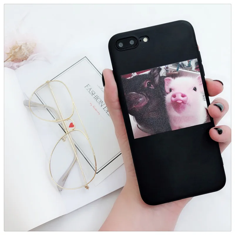Ottwn Забавный узор для iPhone 11 Pro Max XS Max 6 6s 7 8 Plus X XR 5 5S SE мягкий чехол с надписью крутые парные чехлы с изображением поросенка из мультфильма