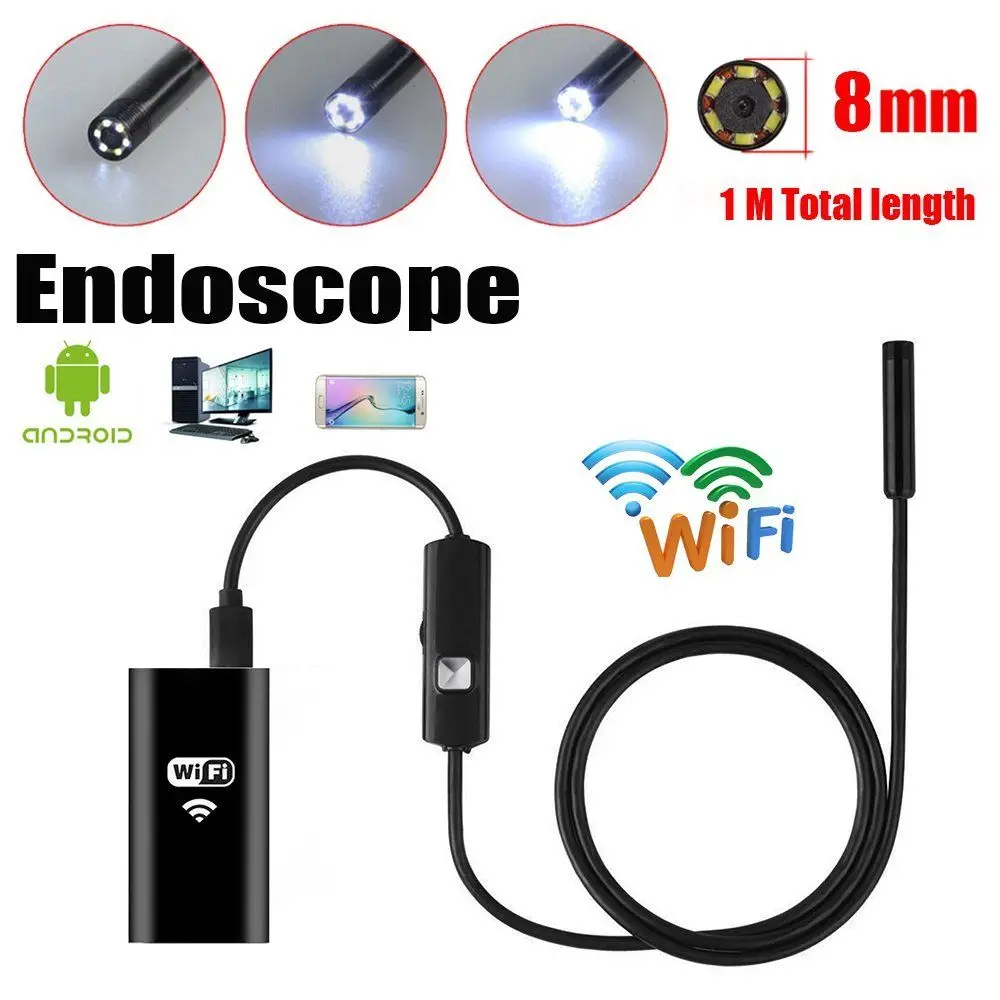 

6 LED IP67 Borescope Inspection Camera WIFI Endoscope Wireless for iPhone lens