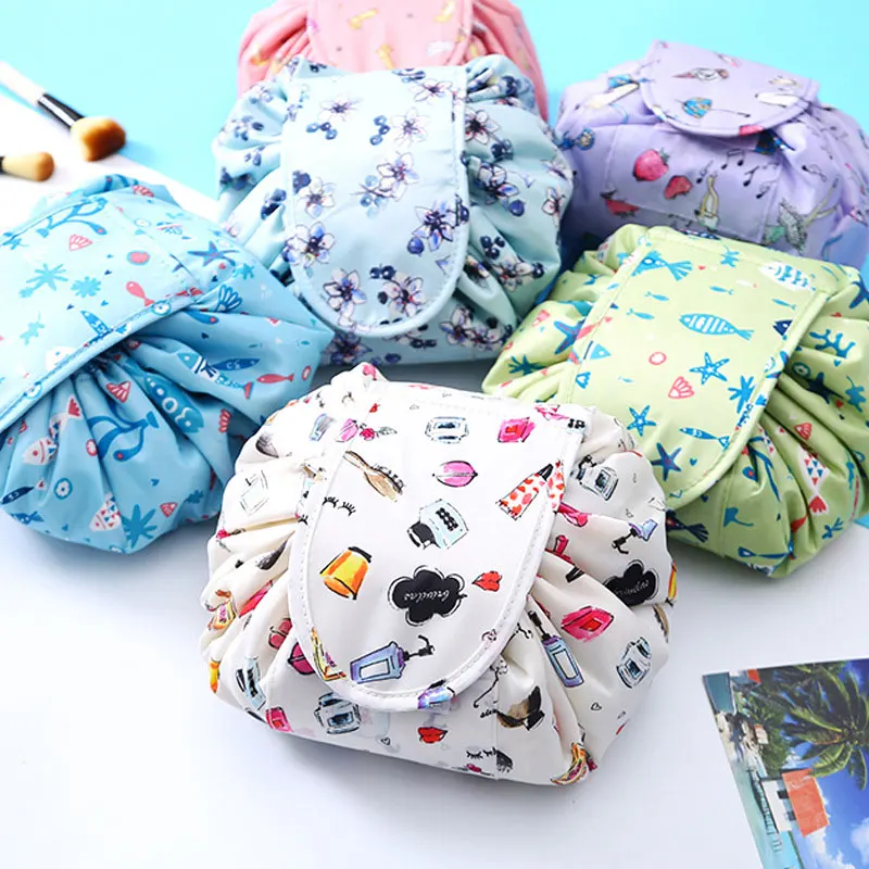 

Colorful Travel Cosmetic Storage Bag Large Capacity Portable Lazy Drawstring Makeup Bags Wash Pouch Organizer for Toiletries