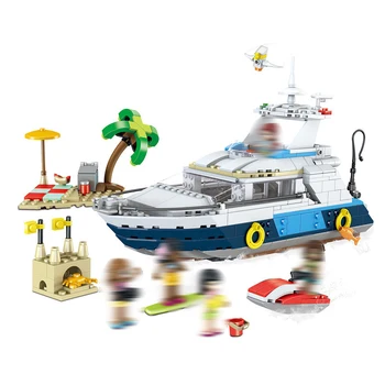 

37083 621Pcs 3 in 1 Friends for Girls Luxury Vacation Cruise Building Blocks Toys for Children