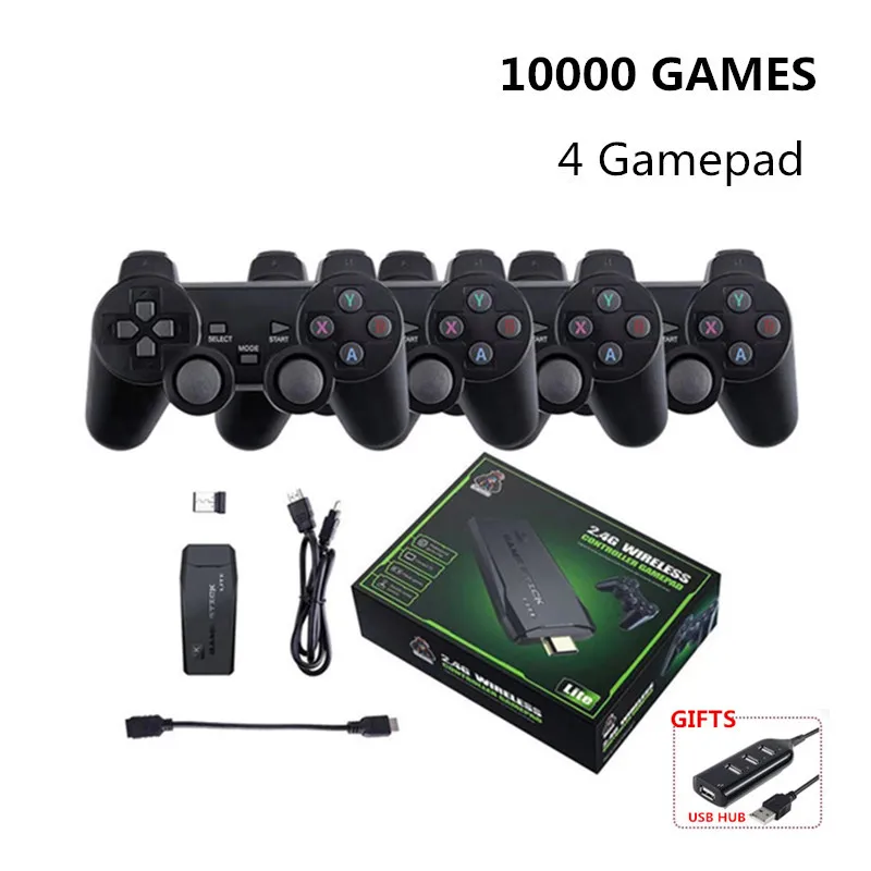 4K HD Video Game Console Built in 620/818/10000 Classic Games Retro Console Wireless Controller AV/HD Output Mini game box 