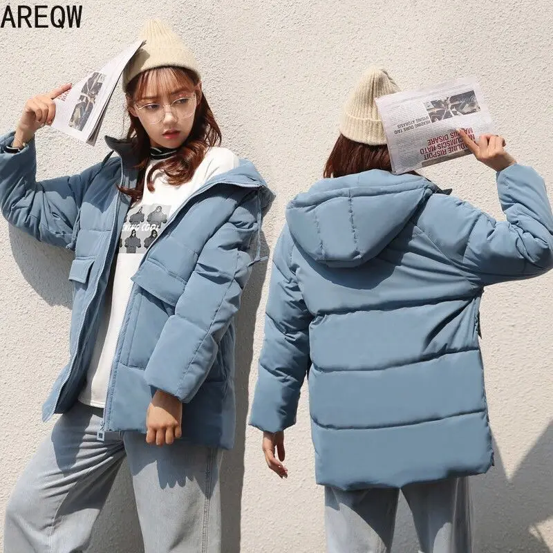 2020 Autumn Winter Cotton Parkas Oversized Coats and Jackets Womens Outerwear Hooded Puffer Jacket long puffer jacket Coats & Jackets