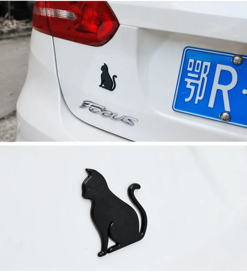 Автомобильный крутой популярный бренд Pet Cat Автомобильный логотип животное Металлическая Автомобильная наклейка Tag боковая этикетка внешняя царапина декоративная наклейка