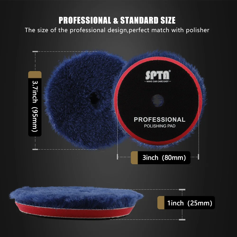 3"/5"/6" Wool Polishing Pad for Car Polisher