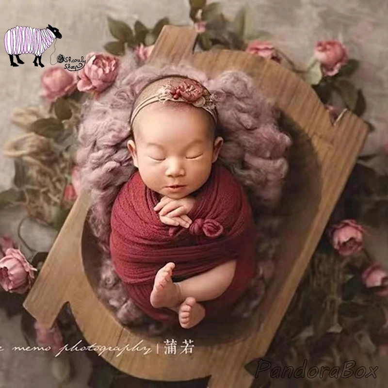 Фон для студийной фотосъемки новорожденных из массива дерева и корзины, аксессуары для фотосъемки новорожденных, деревянный реквизит для фотосъемки