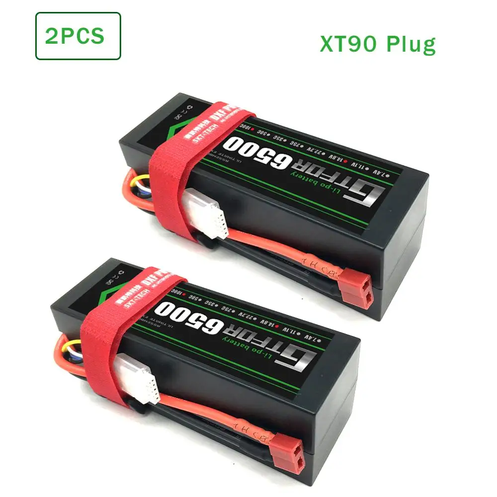 2PCS4S6500hardXT90 GTFDR Батарея Lipo 2S 4S 7,4 V 14,8 V 5200 7000mah 6500 45C 60C 100C MAX 200C Жесткий Чехол для 1:8 1:10 RC багги Truggy автомобиля - Цвет: 2PCS4S6500hardXT90