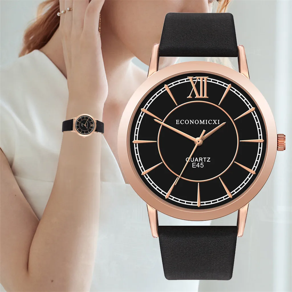 

Women's Quartz Watch Casual Bracelet Watch Quartz Net with Solid Color Leather Strap Fashion Watch Holiday Gift ас женские 50*