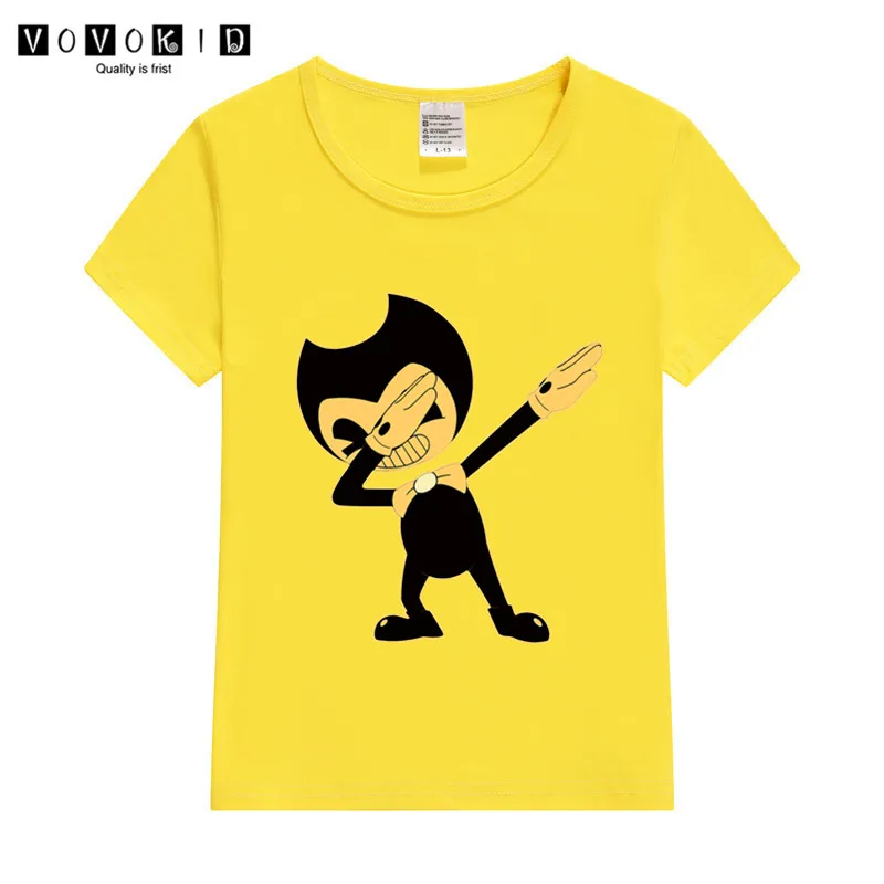 T127L-yellow Забавная футболка с принтом «Dab Bendy» для маленьких девочек и мальчиков, Детская летняя футболка, рубашка на День Благодарения - Цвет: T127L-yellow