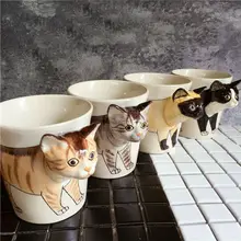 Таиланд Ручная роспись 3D Животное Кружка Керамическая кофейная чашка подарок бойфренду на день рождения кошка водная чашка