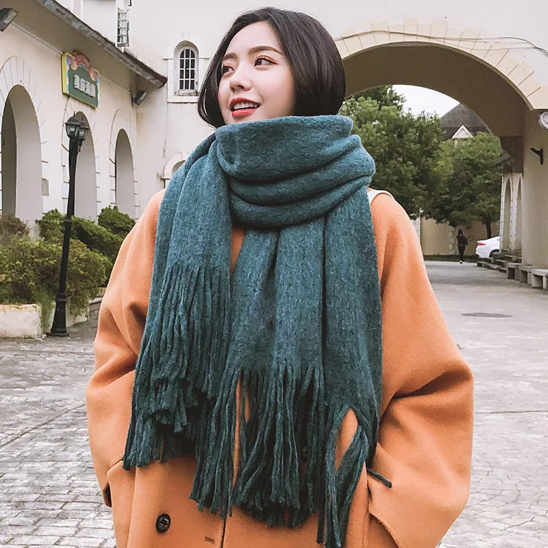 Брендовый шарф женский зимний студенческий вариант универсальная утолщенная