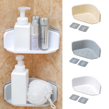 

Triangular rackSuction Cup Corner Shower Shelf Bathroom Shampoo Shower Shelf Holder Kitchen Storage Rack Organizer