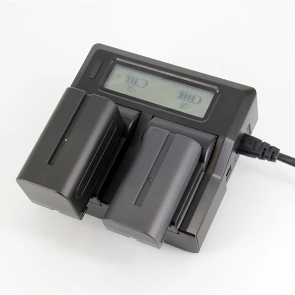 Двухканальное зарядное устройство для lcd дисплея Камера Батарея LCD Dual Charger AU для sony NP-F750 видеокамера батареи