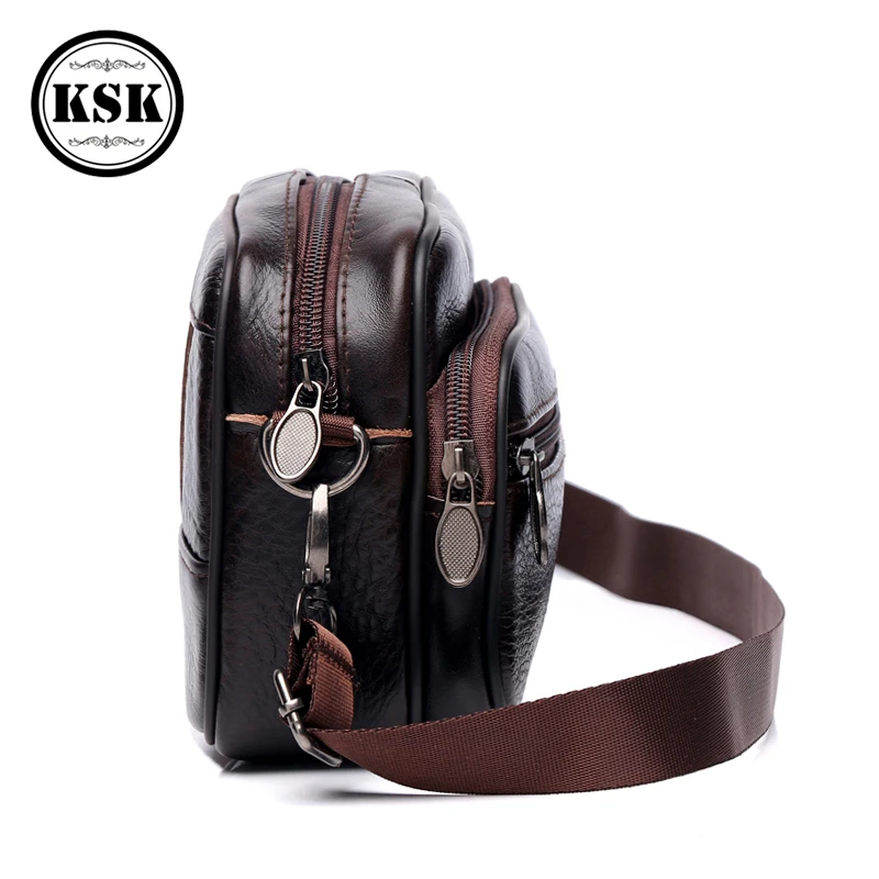 Men's Genuine Leather Bag Small Shoulder Bag Messenger Bags For Men Fashion Flap Luxury Male Crossbody Bags KSK