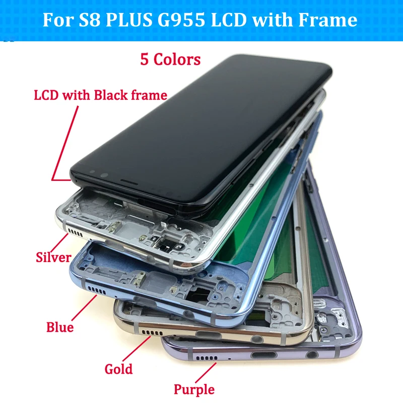 100% протестированный Spuer AMOLED ЖК для samsung S8 PLUS G955F G950F ЖК-экран сенсорный дигитайзер