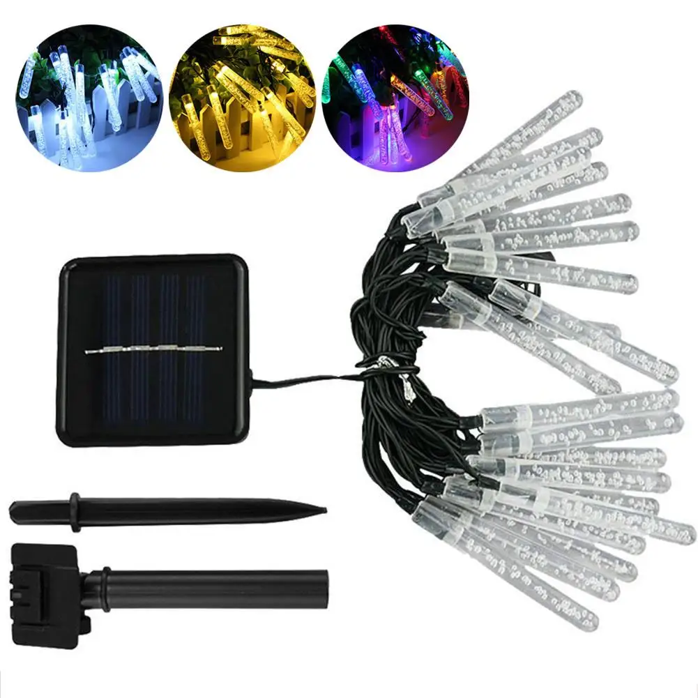 

20LED Solar LED String Light Outdoor Waterproof Lamp Acrylic Icicle Lamp For Garden Patio Christmas Tree Hanging Stick Decoratio