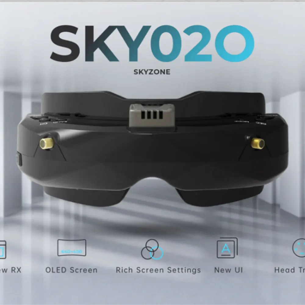 

SKYZONE SKY02O 5.8Ghz 48CH Diversity FPV Goggles Support 2D/3D HDMI Head Tracking & Fan DVR Front Camera For RC Racing Drone