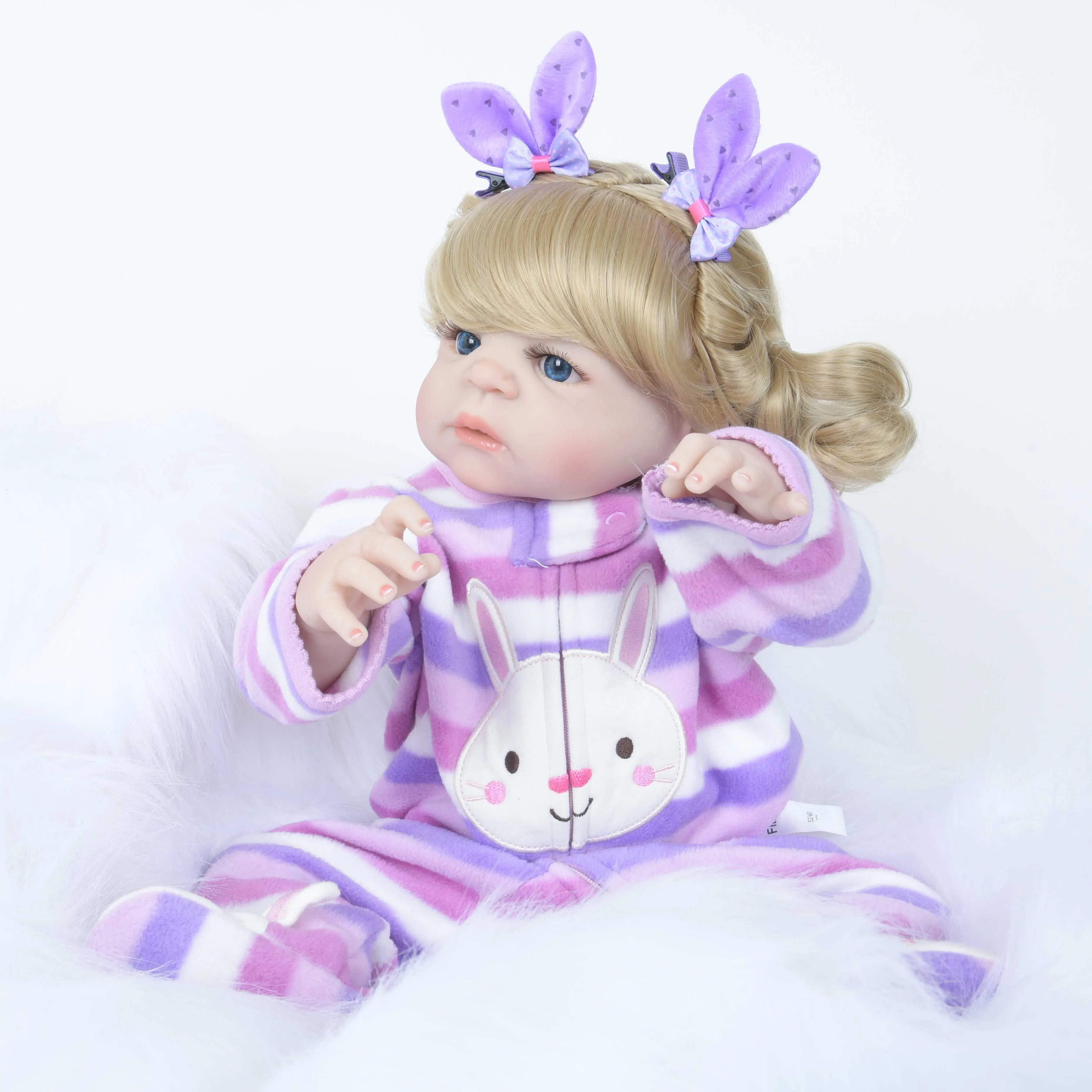 2" Мягкая силиконовая Детская кукла жизнь Bebe Кукла реборн игрушка для ванны Реалистичная новорожденная Детская кукла «Принцесса» Реалистичная кукла для новорожденного 55 см