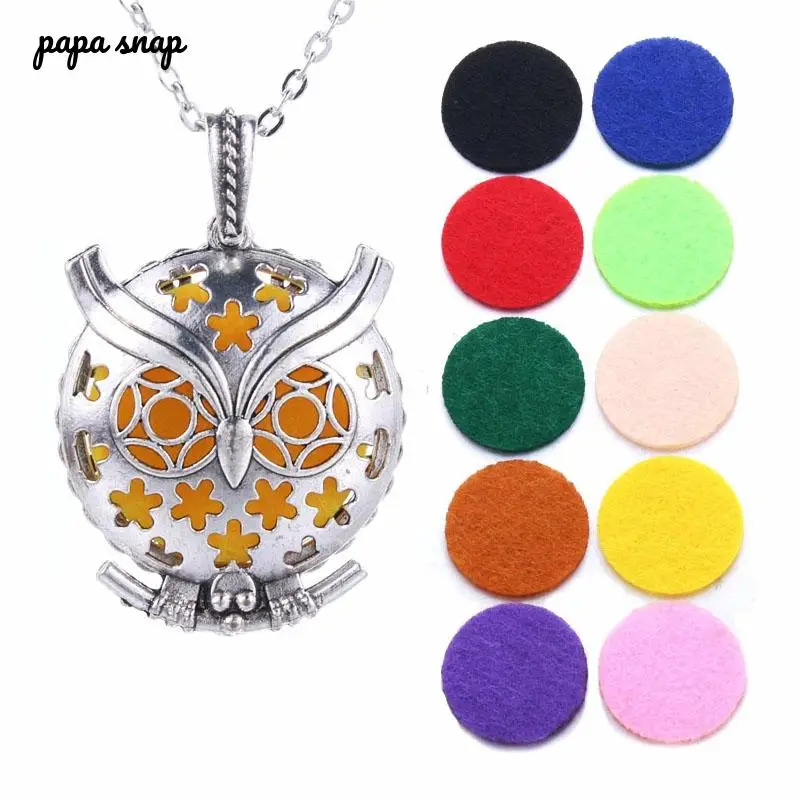 Hollow flower owl Aromatherapy Jewelry fun Essential Oil Diffuser Necklace Perfume aroma diffuser Open Locket Pendant | Украшения и