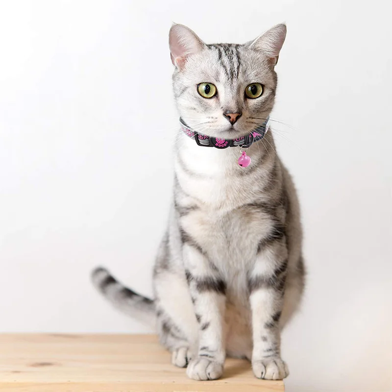 MySudui Small Cats Collars Necklace Collar For Cats Collar Breakaway Quick Release With Bell Reflective Cats Products For Pets (8)