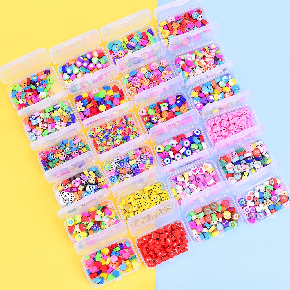 60 шт./коркор. подвески из полимерной глины с буквами в форме сердца звезд животных