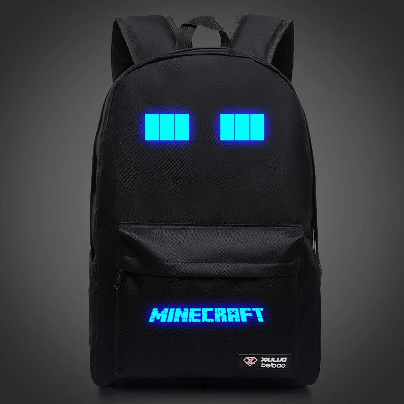 Mochila de MINECRAFT para niños y mujeres, morral escolar luminoso clásico, resistente al agua - Imagen 6