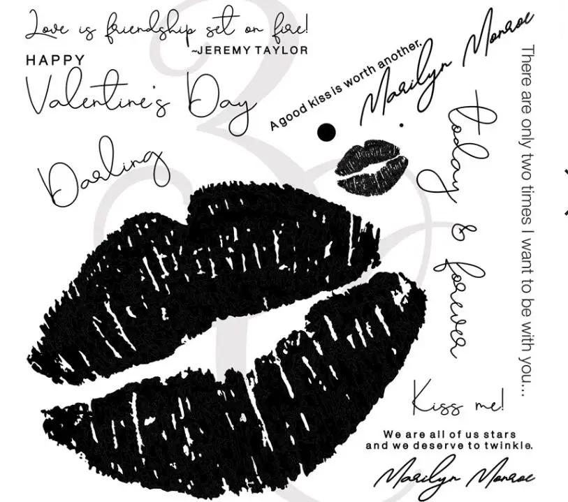 Прозрачный силиконовый штамп с губами/печать для скрапбукинга своими