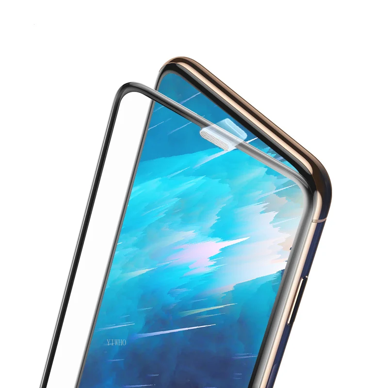 9D закаленное стекло для Apple IPhone 8, 7, 6, 6S Plus, X, XS, XR, 11 Pro MAX Glas, защита экрана, черный, белый цвет, с боковой шириной