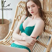 CINOON, новинка, Женский комплект нижнего белья, пуш-ап, бюстгальтер и трусики, наборы, удобный бюстгальтер, сексуальный бюстгальтер, кружевной комплект нижнего белья с вышивкой