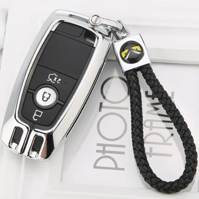 A-Silver rope buckle Защитный чехол из цинкового сплава для ключей для автомобиля, чехол для ключей для Ford Escort Mondeo Everest Ranger Fusion, аксессуары - Название цвета: A-Silver rope buckle