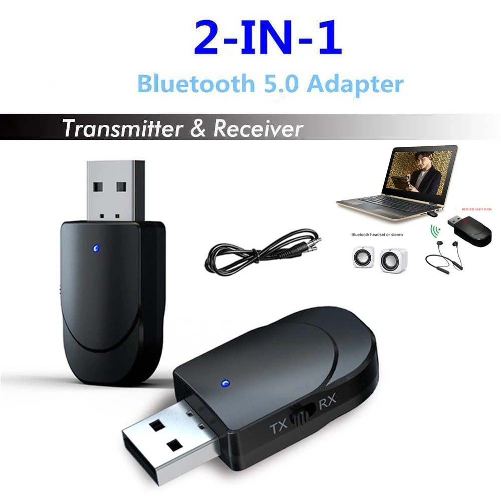 2 в 1 Bluetooth 5,0 USB передатчик приемник аудио AUX 3,5 мм разъем адаптер беспроводной аудио адаптер стерео AUX Наушники для ТВ ПК