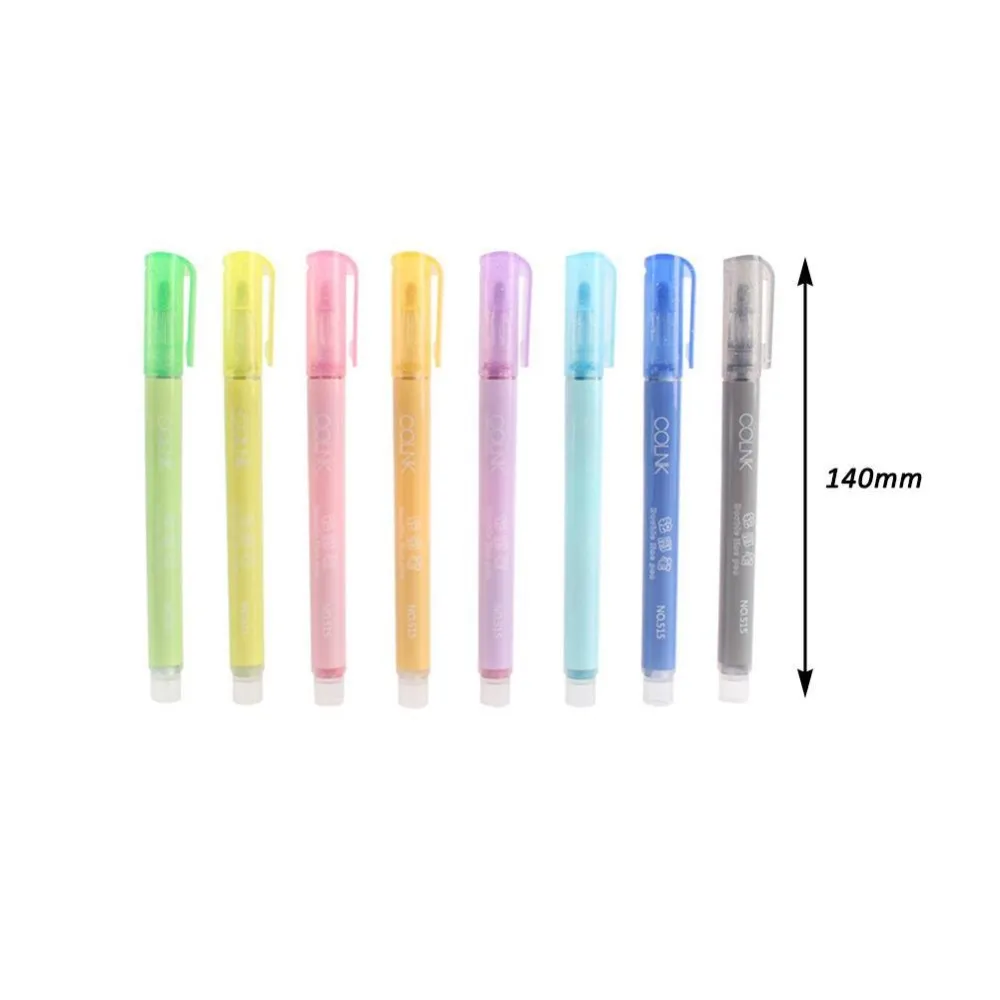 8 цветов, двойная линейная ручка, маркер, флуоресцентный маркер, конфетный цвет, Студенческая, многоцветная ручка для заметок, канцелярские принадлежности для офиса и школы