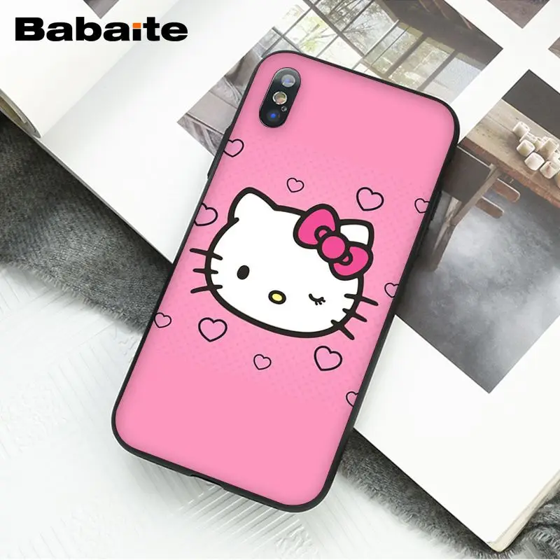Babaite милый Kawaii hello kitty чехол для телефона для iPhone XR 11 Pro MaxXS MAX 8 7 6 6S Plus X 5 5S SE - Цвет: A4