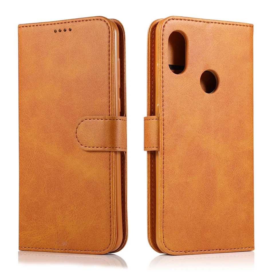 Винтажный кожаный чехол для Xiaomi Redmi Note 5 Pro Note 5 ручной работы, кожаный бумажник для Xiaomi Redmi 5, чехол - Цвет: Light Brown
