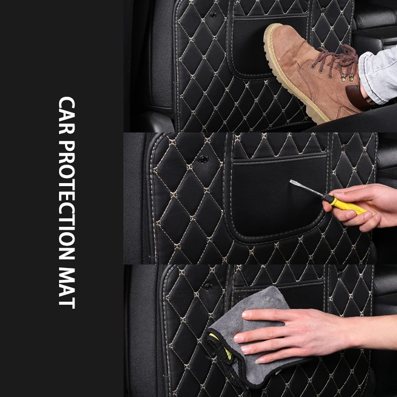 Car Seat Protector BLALION Car Seat Back Anti Kick Pad Leather Interior Anti Scratch Protector Cover Seat-Back Protective Pads Waterproof Accessory