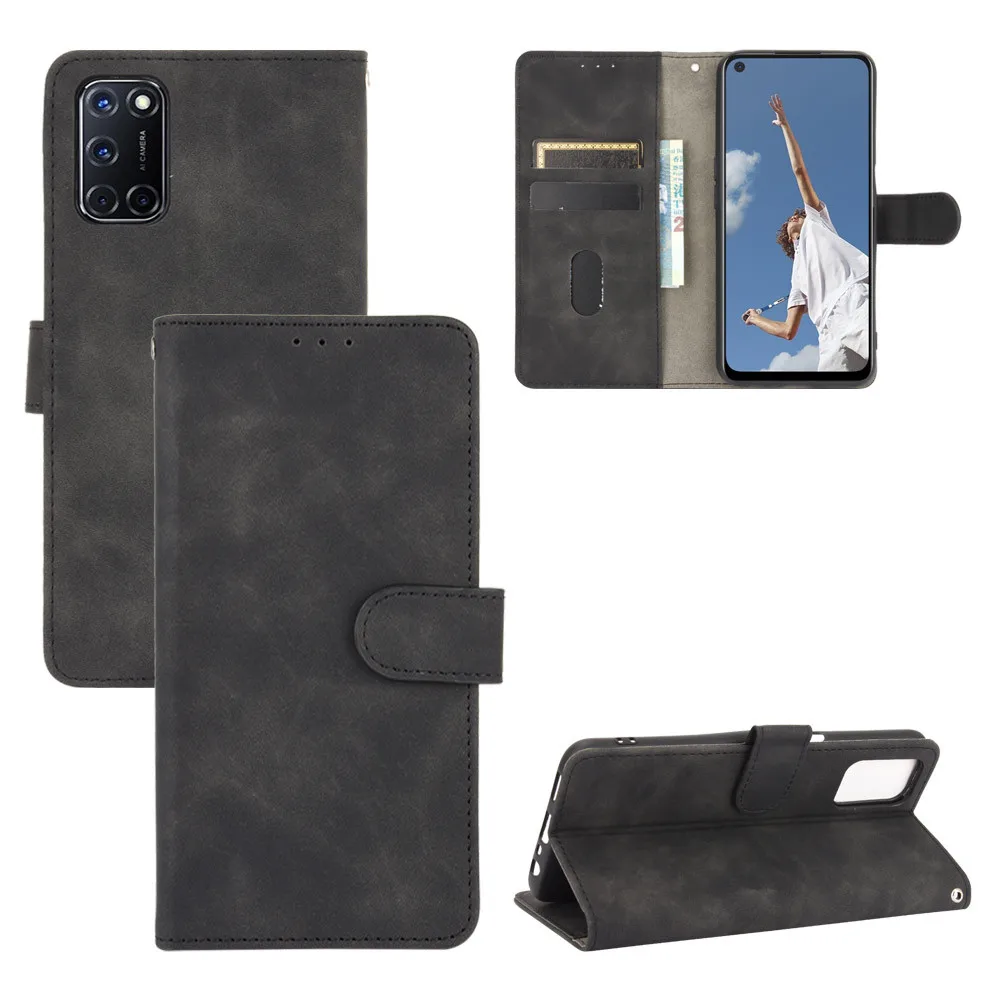 Nodigo per Oppo A72 4G/A52/A92 Cover a Libro Pelle PU Portafoglio Magnetica con Disegni Animale Motivo Antiurto Case Flip Silicone Bumper Belle Kawaii Protettiva Custodia - Gatto Bianco
