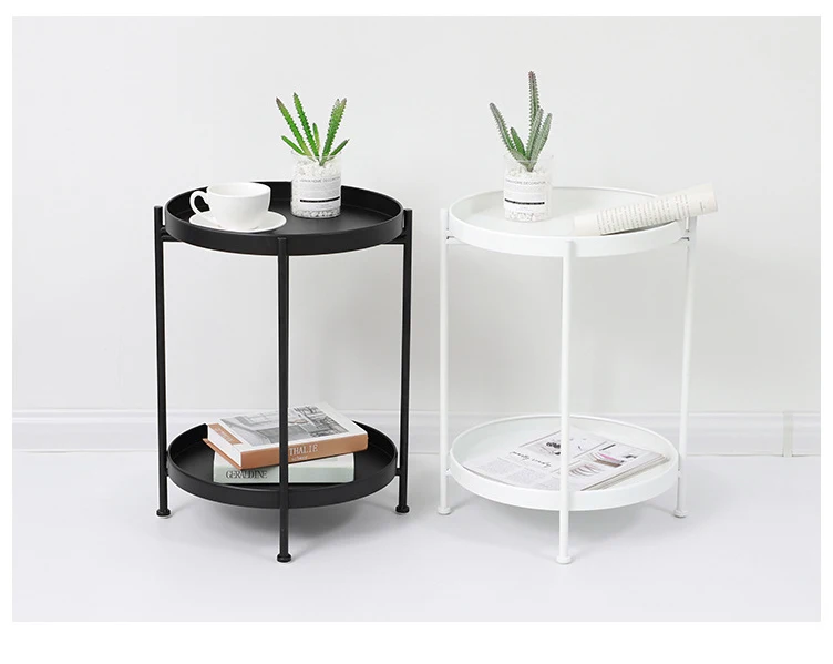 Промышленный Стиль Круглый двухслойный складной ручной работы съемный Ретро чай журнальный столик для гостиной