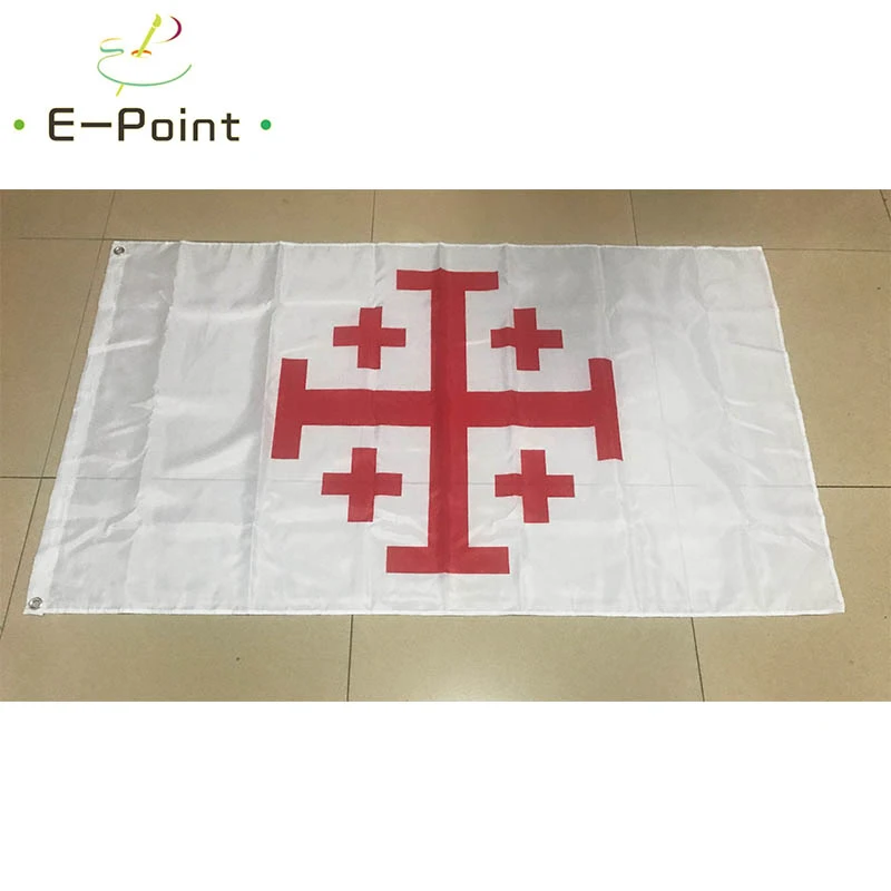 

Jerusalem Cross Coasters Flag 3ft*5ft (90*150cm) Size Christmas Decorations for Home Flag Banner Gifts