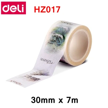 

1PCS Deli HZ017 30mmx7m Decorative Tape solid Paper washi tape Scrapbooking Sticker Label Masking Tape kinds of patterns