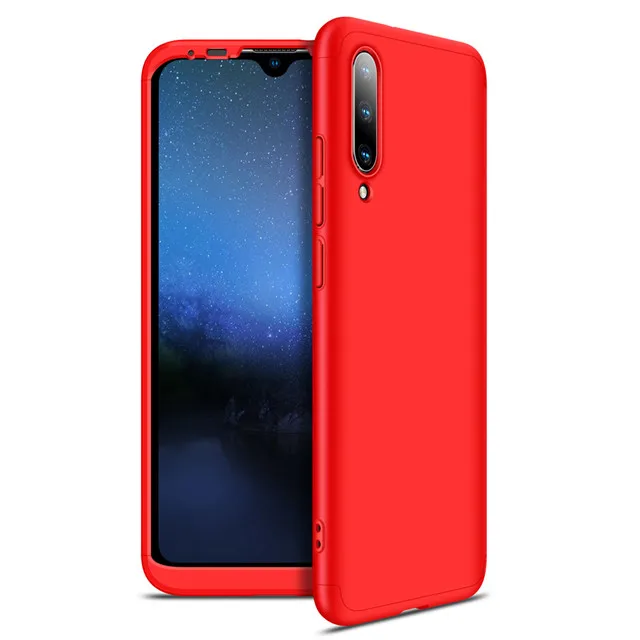 360 чехол с полной защитой для Xiaomi Mi A3 чехол Роскошный Жесткий PC противоударный чехол для задней крышки для Xiaomi Mi A3 Lite CC9 CC9e Coque - Цвет: Red
