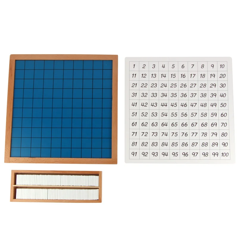 

Montessor Hundred Board 1-100 Wooden Numbers Puzzle Math Toys for Children Learning Resources Early Childhood Education Kid Game