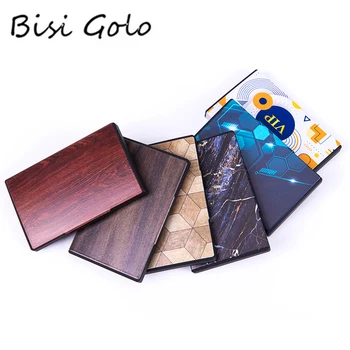 

BISI GORO RFID Blocking Smart Wallet Metal Business Card Box 2020 Fashion Name Card Case Different Pattern Credit Card Holder