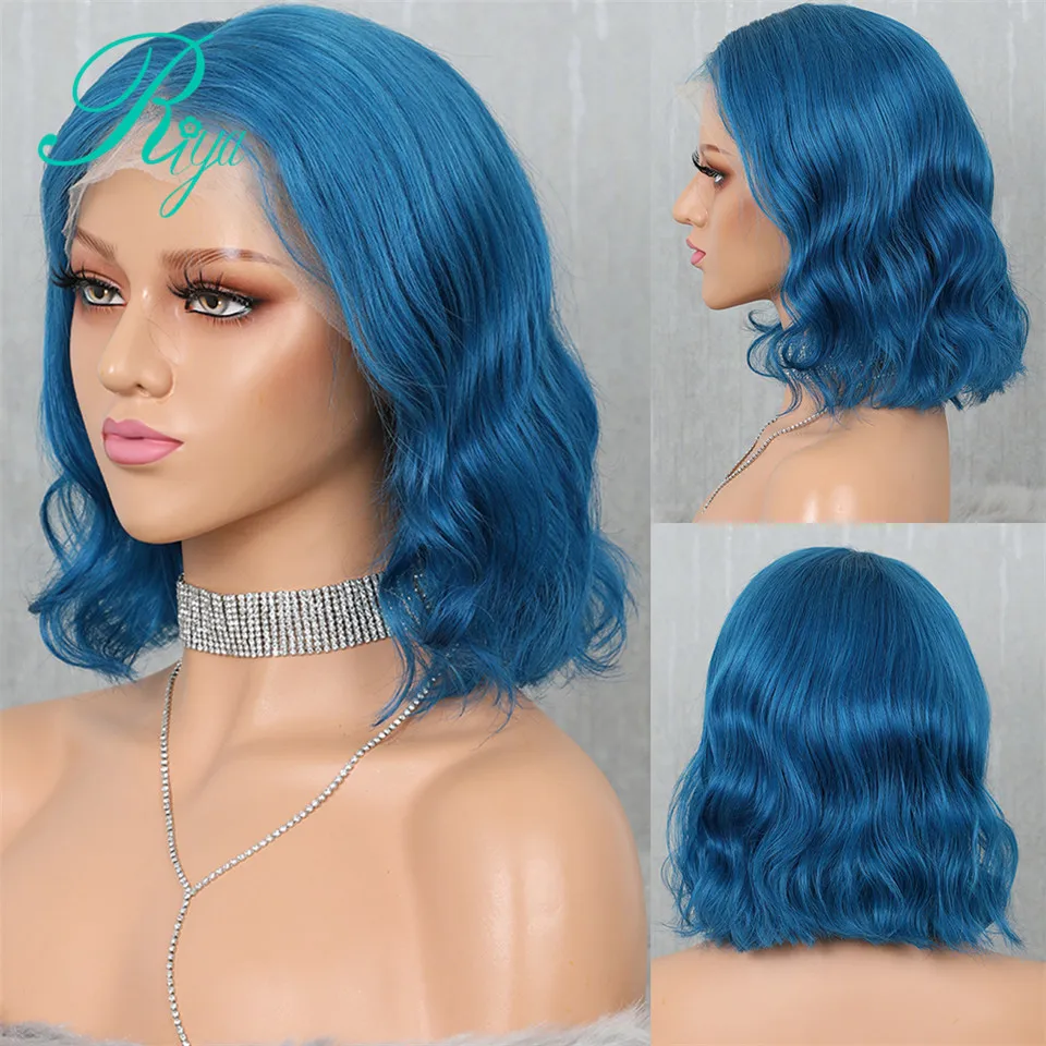 13X6 Невидимый короткий парик из Пикси Боба натуральных волнистых человеческих