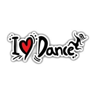 

12.7CM*4.6CM Cartoon Words I Love Dance PVC Motorcycle Car Sticker 11-00314